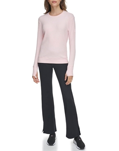 Женская рубашка с длинными рукавами, круглым вырезом и отверстиями для больших пальцев, Rose Tommy hilfiger