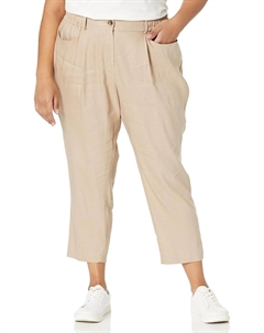 Женские льняные брюки с эластичной резинкой, Mushroom Calvin klein