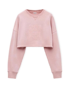 Кроп-свитшот с круглым вырезом, розовый Loewe