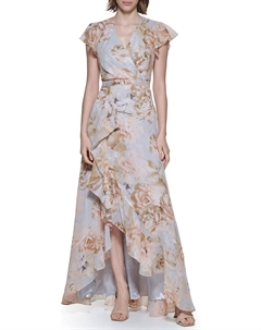 Женское платье без рукавов с V-образным вырезом и присборенным лифом, Nectar Multi Calvin klein