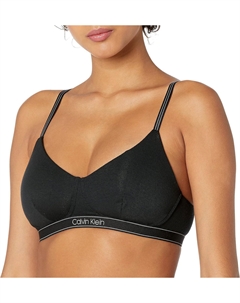 Женский бюстгальтер-бралетт Pure Ribbed Lightly Linen, Black Calvin klein