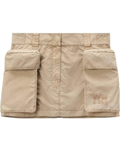Мини-юбка карго с принтом логотипа, хаки Alexander wang
