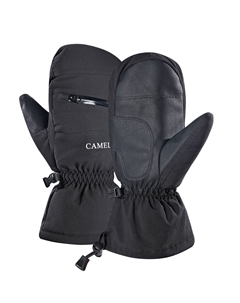 Перчатки для лыж Windproof и Waterproof, утепленные варежки Unisex, черный Camel