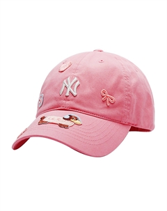 Хлопковая, полиэстер бейсболка унисекс pink, розовый Mlb