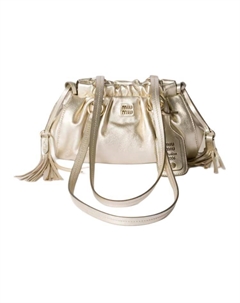 Мини-сумка через плечо из овчины для женщин цвет Pyrite, Set (Bag+Dust Bag) Miu miu