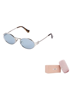 Овальные солнцезащитные очки Women's Silver, серебряный Miu miu
