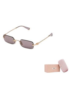 Прямоугольные солнцезащитные очки в оправе, золотой Miu miu