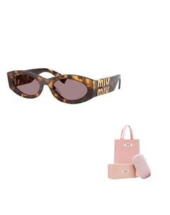 Солнцезащитные очки овальной формы Eyewear Oval Frame, коричневый Miu miu