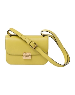 Кожаная кросс-боди сумка, женская наплечная сумка Pomelo Yellow, Set (Bag+Dust Bag) Miu miu