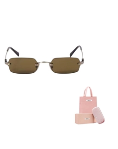 Прямоугольные солнцезащитные очки в оправе, золотой Miu miu