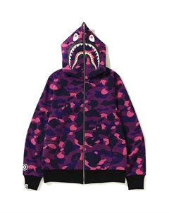 Bape Color Camo Reversible Ponr Shark худи на молнии, черный/фиолетовый A bathing ape®