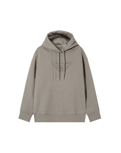 Худи с вышитым логотипом и шнурком, светло-коричневый Emporio armani