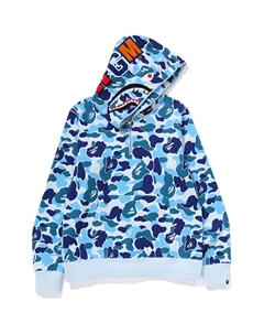 Bape Abc Camo Shark полу-молния худи, синий A bathing ape®