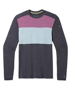 Мужской классический термофутболка Merino с цветными блоками, серо-фиолетовый Smartwool