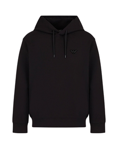 Худи с вышитым логотипом и шнурком, черный Emporio armani