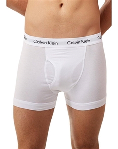 Комплект из 3 мужских трусов-боксеров из эластичного хлопка, белый, White Calvin klein