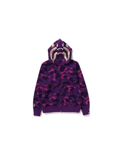 Bape Color Camo Double Shark худи с молнией SS24, фиолетовый A bathing ape®