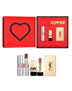 Набор косметики для женщин, Formal Wear Round Tube Lipstick #122+Square Tube Lipstick #NM Travel Set 1.3g+YSL Makeup Mirror Saint laurent