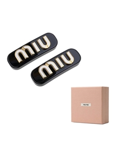 Латунные заколки для волос женские, черный Miu miu