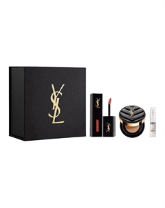 Набор косметики для женщин, YSL Liquid Lipstick 610+Leather Air Cushion B20+Libre Eau De Toilette Saint laurent