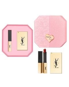 Набор помады little gold bar для женщин, Formal Wear Little золотой Bar Lipstick #2024 Hunting Flame 2.2g+YSL Premium Makeup Mirror Saint laurent