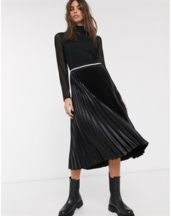 Черная плиссированная юбка Esprit