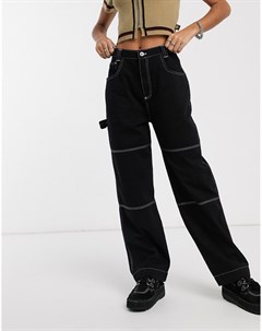 Свободные брюки карго с контрастными строчками Kickers