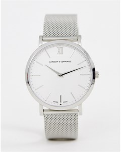 Серебристые часы с сетчатым браслетом Lugano 40 мм Larsson & jennings