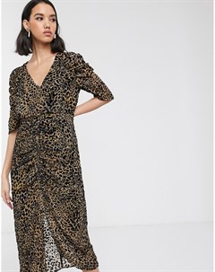 Платье миди с флоковым леопардовым рисунком Soaked in luxury