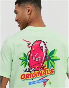 Зеленая футболка с принтом bodega Adidas originals