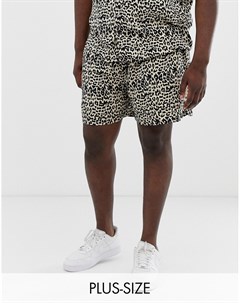 Комбинируемые шорты с леопардовым принтом Plus New look