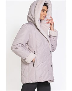 Куртка женская из текстиля с капюшоном отделка Искусственный мех Мосмеха