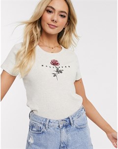 Короткая футболка с цветочным принтом Hollister