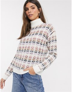 Разноцветный свитер с высоким воротником Esprit
