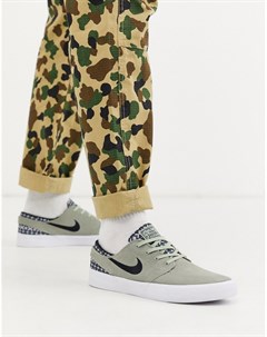 Зеленые кроссовки с принтом Zoom Janoski Nike sb