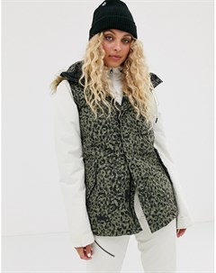 Утепленная куртка цвета хаки с леопардовым принтом Volcom