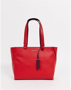 Красная сумка тоут среднего размера Calvin klein