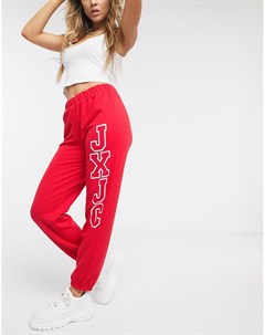 Красные спортивные брюки с вертикальным логотипом Juicy couture