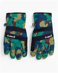 Утепленные перчатки с камуфляжным принтом Planks