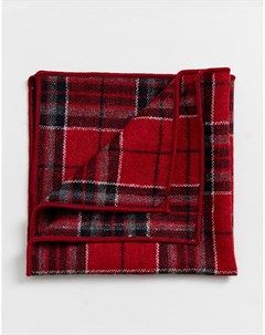 Красный платок для нагрудного кармана в клетку тартан Twisted tailor