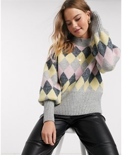 Серый свитер с объемными рукавами Y.a.s
