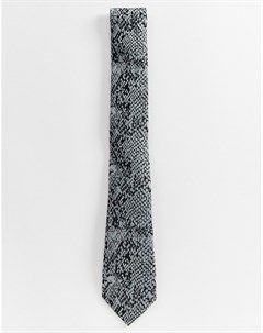 Свадебный галстук со змеиным принтом серого цвета River island