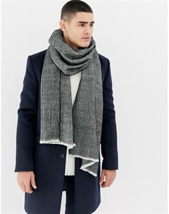 Серый шарф с шевронным узором Burton menswear