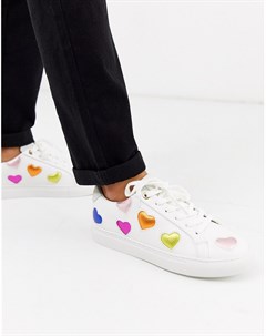 Кроссовки с разноцветными сердечками Kurt geiger london
