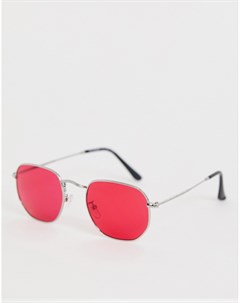 Солнцезащитные очки с квадратной оправой и красными стеклами Aj morgan