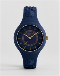 Часы с темно синим силиконовым ремешком SOQ09 Fire Island Versus versace