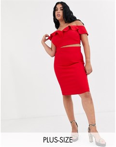 Красная юбка миди от комплекта Vesper plus