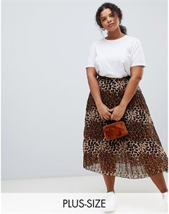 Плиссированная юбка миди с леопардовым принтом Glamorous curve