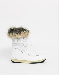 Белые зимние ботинки с искусственным мехом Monaco Moon boot