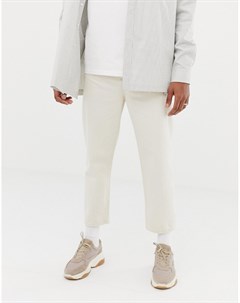 Светло бежевые укороченные джинсы Asos white